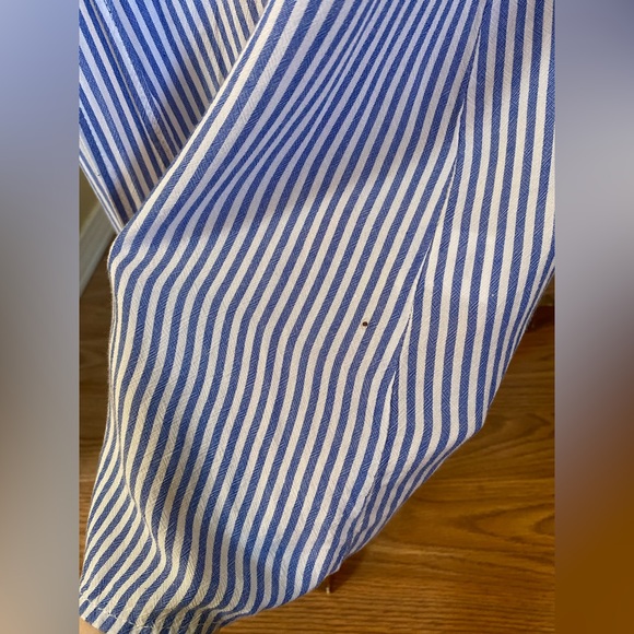 Blue & White Stiped Cutout Tie Vacation Dress - Picture 9 of 9